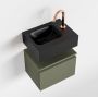 Mondiaz ANDOR Toiletmeubel 40x30x30cm met 1 kraangaten 1 lades army mat Wastafel Lex links Solid Surface Zwart FK75343566 - Thumbnail 1