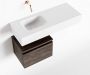 Mondiaz ANDOR Toiletmeubel 80x30x30cm met 0 kraangaten 1 lades dark brown mat Wastafel Lex links Solid Surface Wit FK75343918 - Thumbnail 1