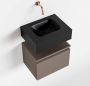 Mondiaz ANDOR Toiletmeubel 40x30x30cm met 0 kraangaten 1 lades smoke mat Wastafel Lex midden Solid Surface Zwart FK75343536 - Thumbnail 1