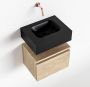 Mondiaz ANDOR Toiletmeubel 40x30x30cm met 0 kraangaten 1 lades washed oak mat Wastafel Lex midden Solid Surface Zwart FK75343710 - Thumbnail 1
