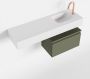 Mondiaz ANDOR Toiletmeubel 100x30x30cm met 1 kraangaten 1 lades army mat Wastafel Lex rechts Solid Surface Wit FK75343851 - Thumbnail 1