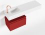 Mondiaz ANDOR Toiletmeubel 100x30x30cm met 1 kraangaten 1 lades fire mat Wastafel Lex links Solid Surface Wit FK75343873 - Thumbnail 1
