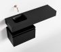Mondiaz ANDOR Toiletmeubel 100x30x30cm met 0 kraangaten 1 lades urban mat Wastafel Lex links Solid Surface Zwart FK75343958 - Thumbnail 1