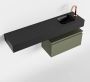 Mondiaz ANDOR Toiletmeubel 120x30x30cm met 1 kraangaten 1 lades army mat Wastafel Lex rechts Solid Surface Zwart FK75343999 - Thumbnail 1
