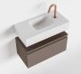 Mondiaz ANDOR Toiletmeubel 60x30x30cm met 1 kraangaten 1 lades smoke mat Wastafel Lex midden Solid Surface Wit FK75343193 - Thumbnail 1