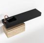 Mondiaz ANDOR Toiletmeubel 120x30x30cm 1 kraangat 1 lades washed oak mat wasbak links Solid surface Zwart FK75344057 - Thumbnail 1