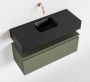Mondiaz ANDOR Toiletmeubel 80x30x30cm met 0 kraangaten 1 lades army mat Wastafel Lex midden Solid Surface Zwart FK75343577 - Thumbnail 1