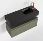 Mondiaz ANDOR Toiletmeubel 80x30x30cm met 1 kraangaten 1 lades army mat Wastafel Lex rechts Solid Surface Zwart FK75343580 - Thumbnail 1