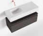 Mondiaz ANDOR Toiletmeubel 80x30x30cm met 0 kraangaten 1 lades dark grey mat Wastafel Lex links Solid Surface Wit FK75343173 - Thumbnail 1