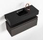 Mondiaz ANDOR Toiletmeubel 80x30x30cm met 1 kraangaten 1 lades dark grey mat Wastafel Lex midden Solid Surface Zwart FK75343518 - Thumbnail 1