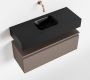 Mondiaz ANDOR Toiletmeubel 80x30x30cm met 0 kraangaten 1 lades smoke mat Wastafel Lex midden Solid Surface Zwart FK75343548 - Thumbnail 1
