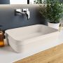 Mondiaz Arvo waskom 55x38x13cm rechthoek opbouw Solid Surface Linen Linen M80179LinenLinen - Thumbnail 1