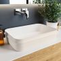 Mondiaz Arvo waskom 55x38x13cm rechthoek opbouw Solid Surface Linen Talc M80179LinenTalc - Thumbnail 1