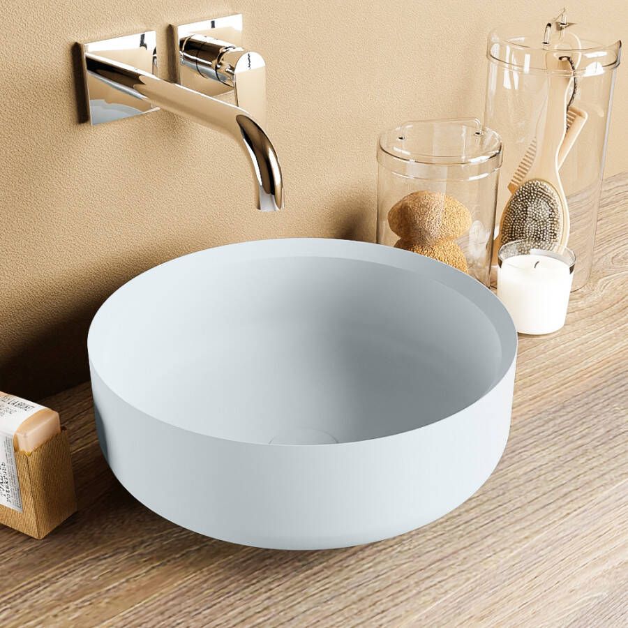 Mondiaz Coss Waskom 36x36x13cm rond opbouw Solid surface Clay M49901ClayClay