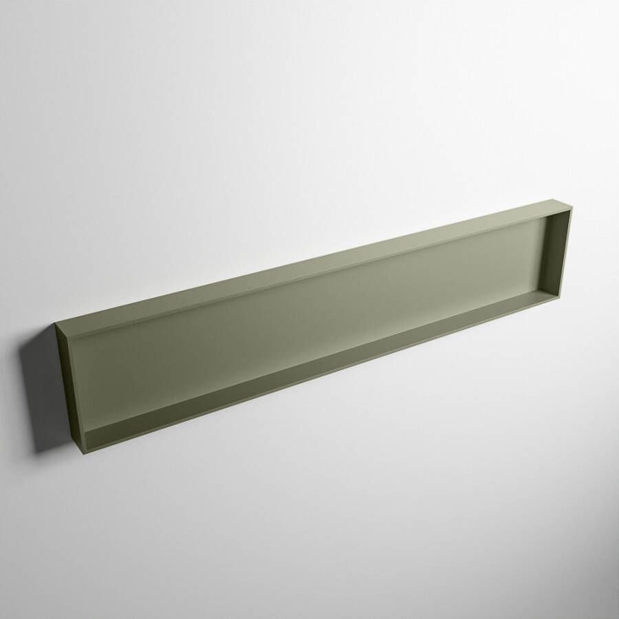 Mondiaz Easy nis 29.5x149.5x8cm voor Inbouw opbouw 1 open vak Solid surface Army Army M80027Army Army
