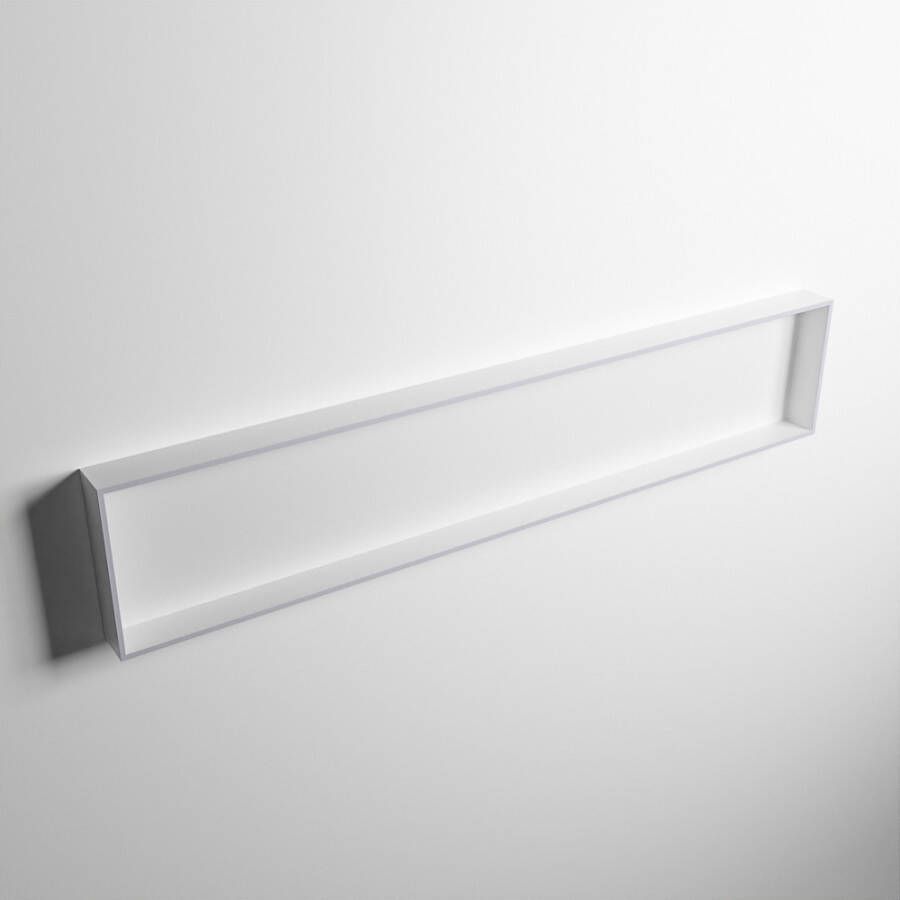 Mondiaz Easy nis 29.5x149.5x8cm voor Inbouw opbouw 1 open vak Solid surface Talc Cale M80027Cale Talc