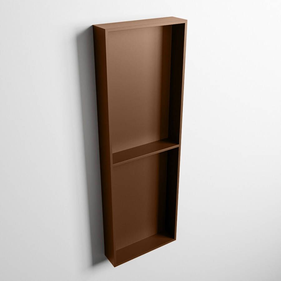 Mondiaz Easy nis 29.5x149.5x8cm voor Inbouw opbouw 2 open vakken Solid surface Rust Rust M80041Rust Rust