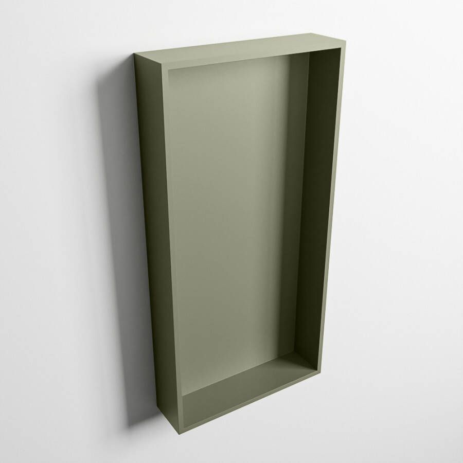 Mondiaz Easy nis 29.5x59.5x8cm voor Inbouw opbouw 1 open vak Solid surface Army Army M80019Army Army