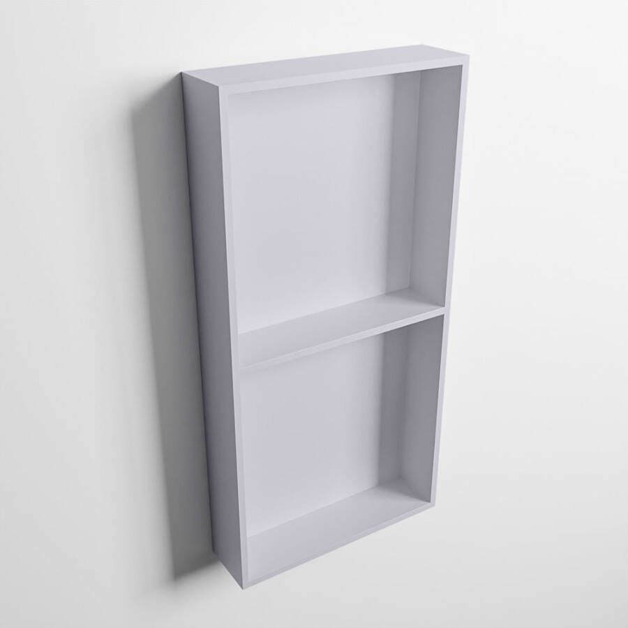 Mondiaz Easy nis 29.5x59.5x8cm voor Inbouw opbouw 2 open vakken Solid surface Cale Cale M80031Cale Cale