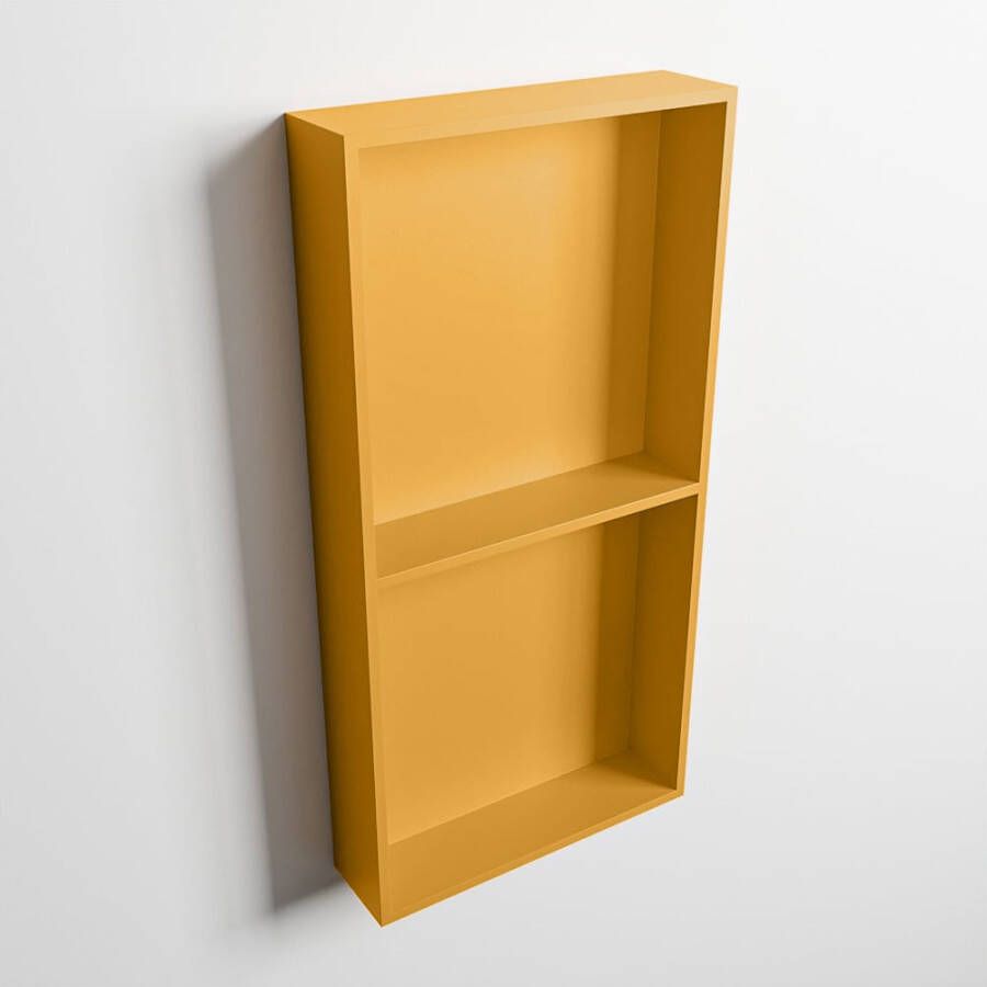 Mondiaz Easy nis 29.5x59.5x8cm voor Inbouw opbouw 2 open vakken Solid surface Ocher Ocher M80031Ocher Ocher