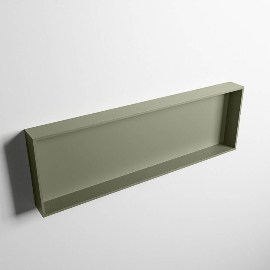 Mondiaz EASY Nis 89 5x29 5cm in solid surface kleur Army | Army. 1 vak geschikt voor in- of opbouw