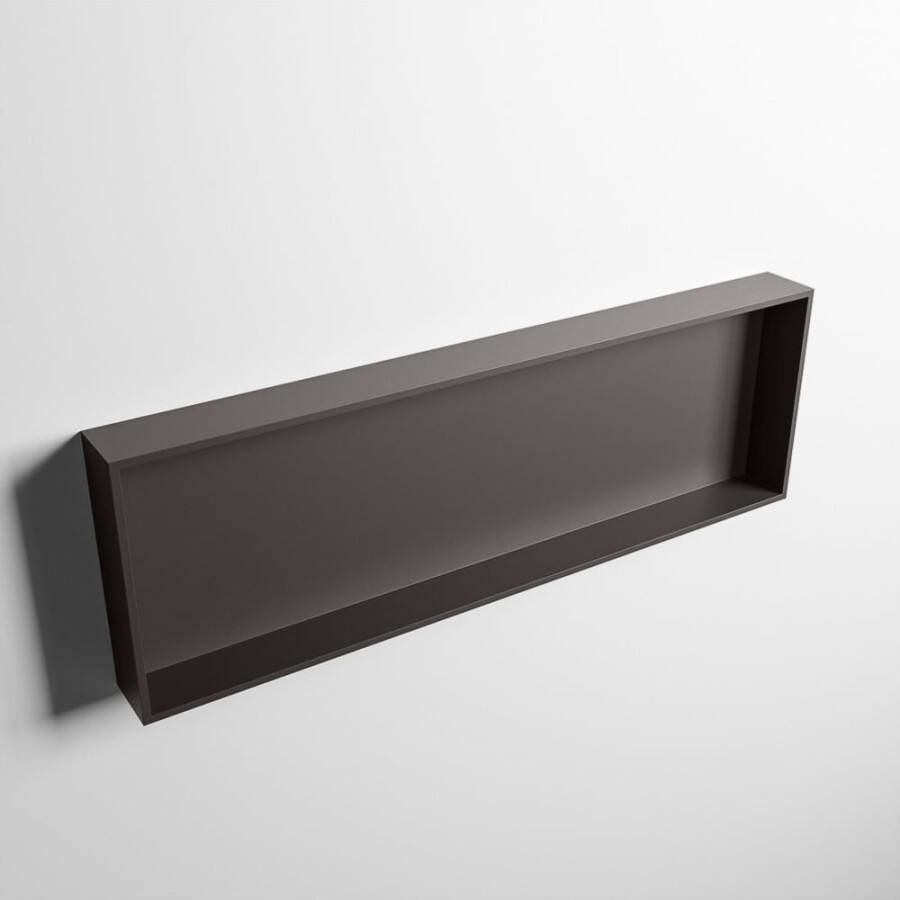 Mondiaz EASY Nis 89 5x29 5cm in solid surface kleur DarkGrey | DarkGrey. 1 vak geschikt voor in- of opbouw