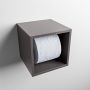 Mondiaz Easy Toiletrolhouder CUBE 160 solid surface 16x16cm kleur Dark grey. Geschikt voor op en inbouw. - Thumbnail 1