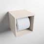 Mondiaz Easy Toiletrolhouder CUBE 160 solid surface 16x16cm kleur Linen. Geschikt voor op en inbouw. - Thumbnail 1