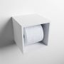 Mondiaz Easy Toiletrolhouder CUBE 160 solid surface 16x16 cm kleur Talc. Geschikt voor op en inbouw. - Thumbnail 1