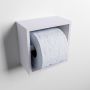 Mondiaz Easy Toiletrolhouder CUBE 160 solid surface 16x8 6cm kleur Cale. Geschikt voor op en inbouw. - Thumbnail 1