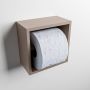 Mondiaz Easy Toiletrolhouder CUBE 160 solid surface 16x8 6cm kleur Smoke. Geschikt voor op en inbouw. - Thumbnail 1