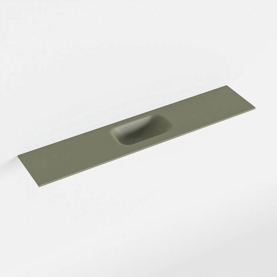 Mondiaz EDEN Army solid surface inleg wastafel voor toiletmeubel 110cm. Positie wasbak midden