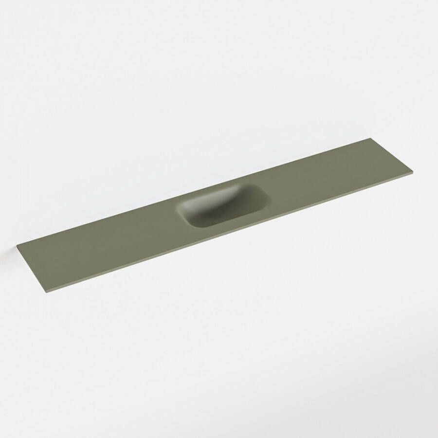 Mondiaz EDEN Army solid surface inleg wastafel voor toiletmeubel 120cm. Positie wasbak midden