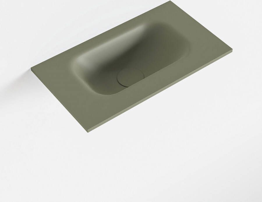 Mondiaz EDEN Army solid surface inleg wastafel voor toiletmeubel 40cm. Positie wasbak midden