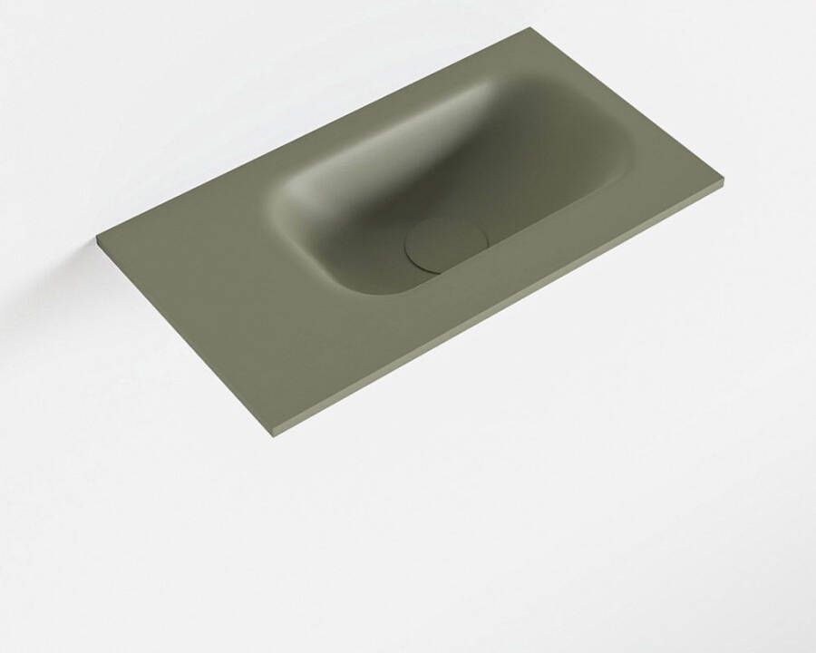 Mondiaz EDEN Army solid surface inleg wastafel voor toiletmeubel 40cm. Positie wasbak rechts
