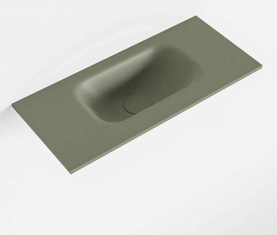 Mondiaz EDEN Army solid surface inleg wastafel voor toiletmeubel 50cm. Positie wasbak midden
