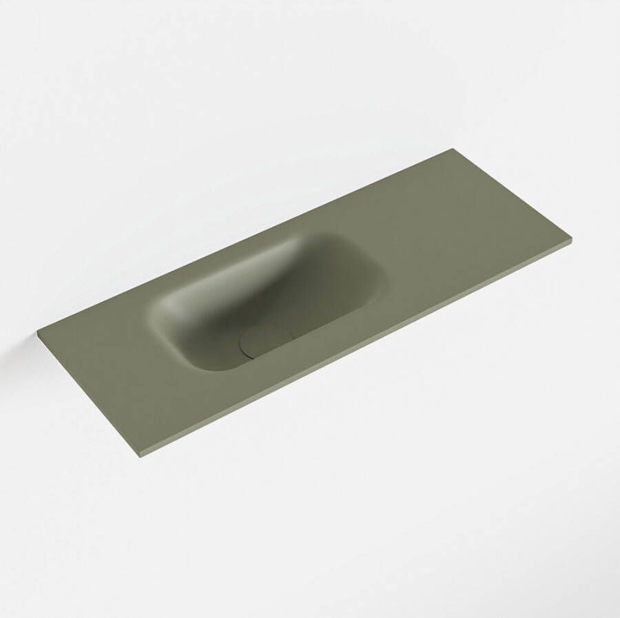 Mondiaz EDEN Army solid surface inleg wastafel voor toiletmeubel 60cm. Positie wasbak links