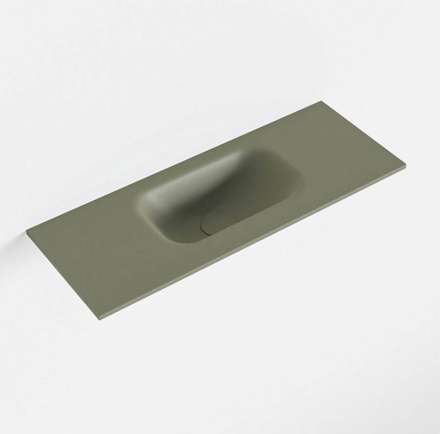 Mondiaz EDEN Army solid surface inleg wastafel voor toiletmeubel 60cm. Positie wasbak midden