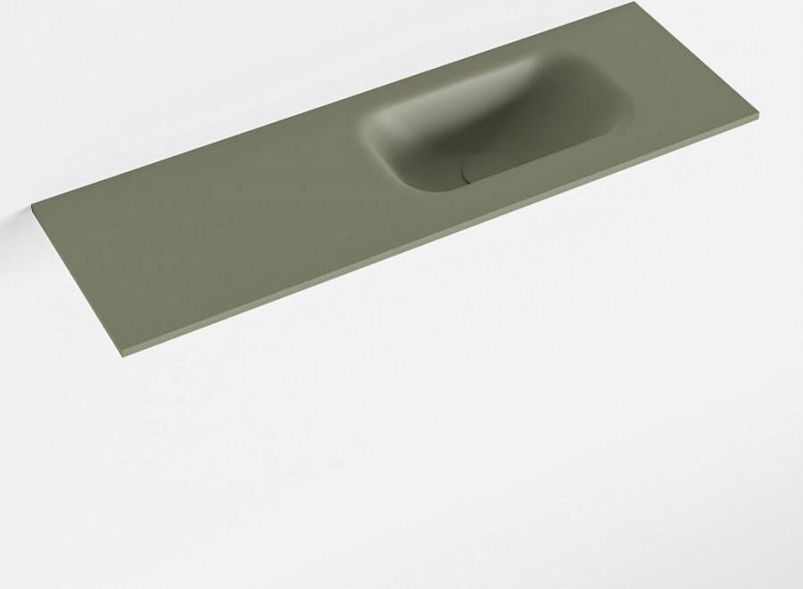 Mondiaz EDEN Army solid surface inleg wastafel voor toiletmeubel 70cm. Positie wasbak rechts