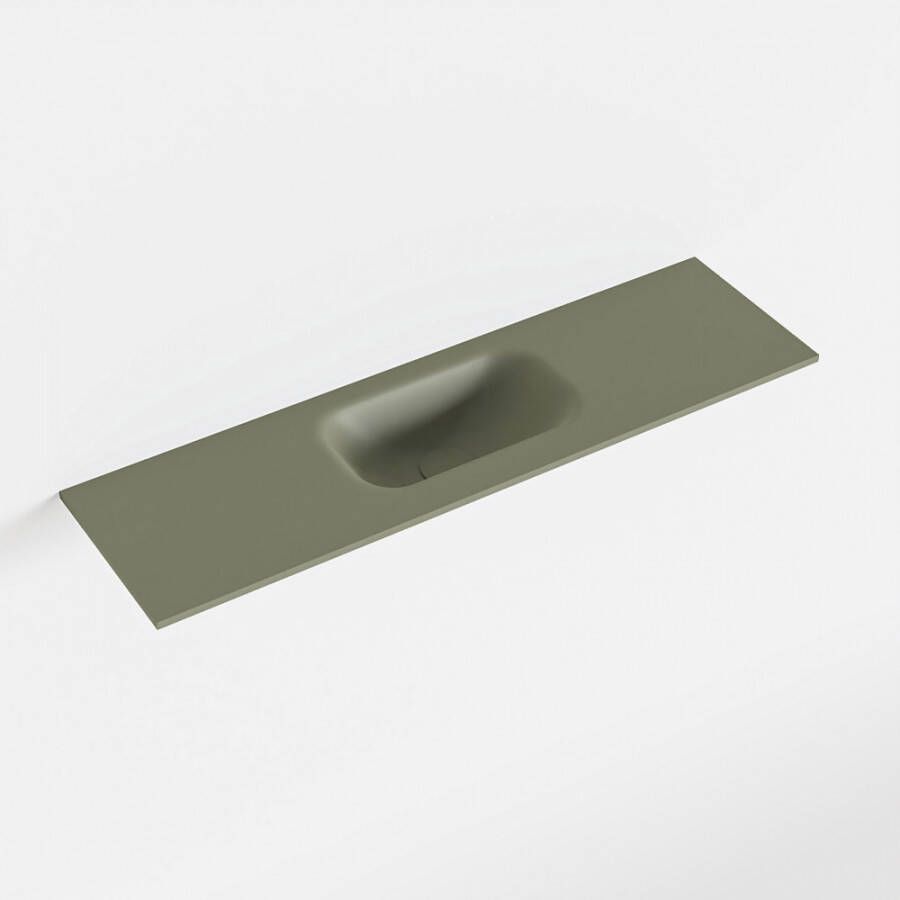 Mondiaz EDEN Army solid surface inleg wastafel voor toiletmeubel 80cm. Positie wasbak midden