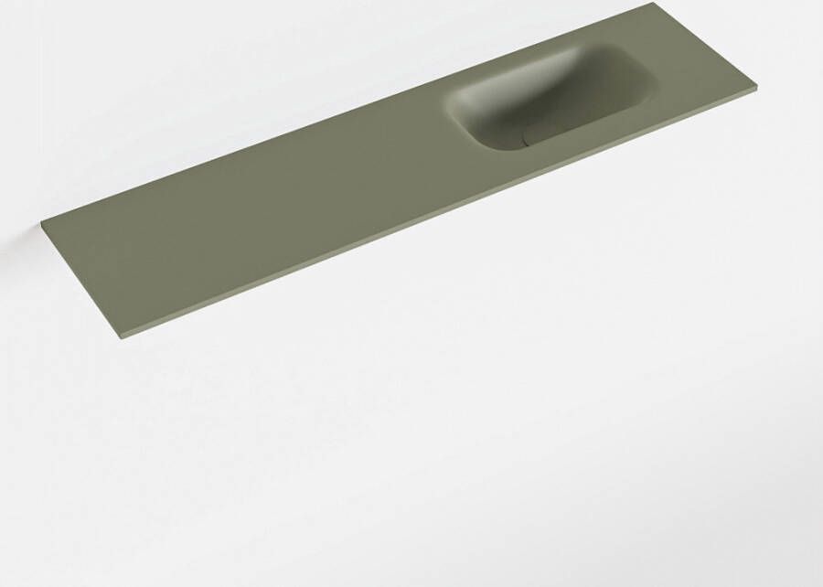 Mondiaz EDEN Army solid surface inleg wastafel voor toiletmeubel 90cm. Positie wasbak rechts