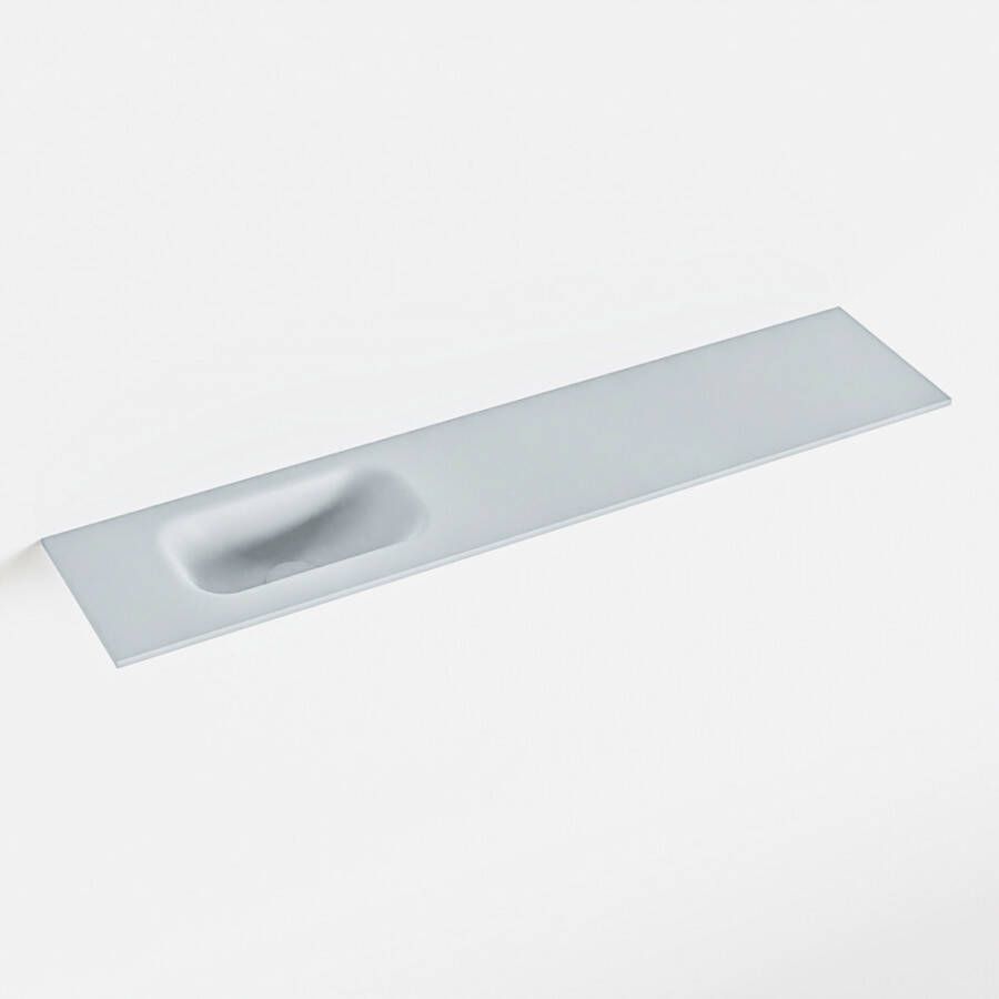 Mondiaz EDEN Clay solid surface inleg wastafel voor toiletmeubel 100cm. Positie wasbak links
