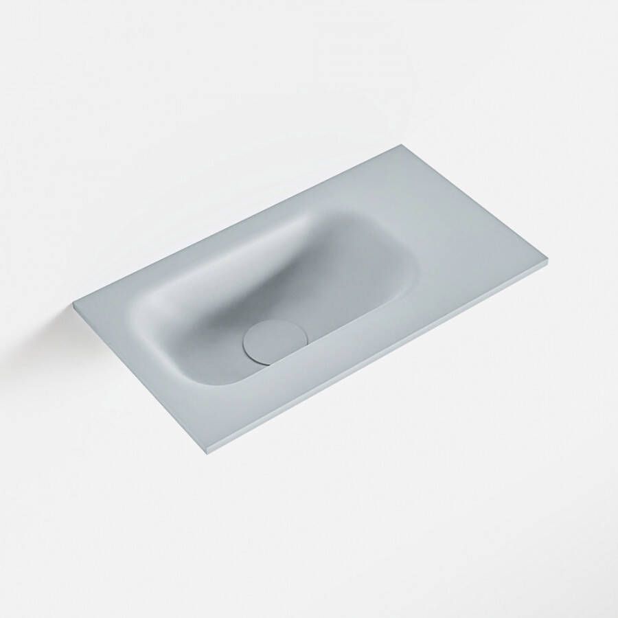 Mondiaz EDEN Clay solid surface inleg wastafel voor toiletmeubel 40cm. Positie wasbak links