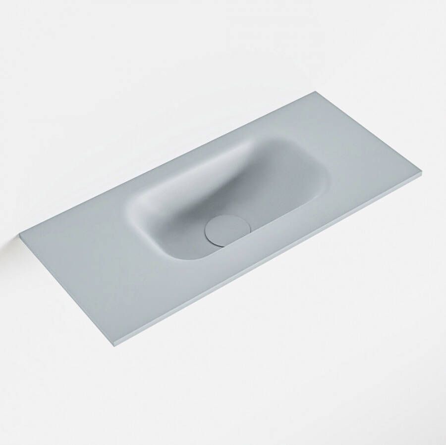 Mondiaz EDEN Clay solid surface inleg wastafel voor toiletmeubel 50cm. Positie wasbak rechts