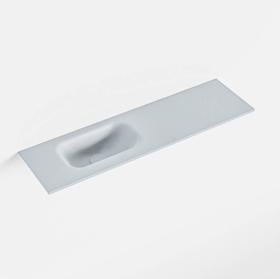 Mondiaz EDEN Clay solid surface inleg wastafel voor toiletmeubel 80cm. Positie wasbak links