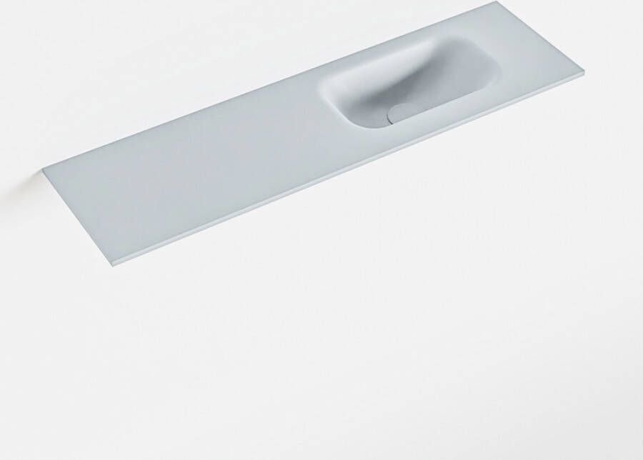 Mondiaz EDEN Clay solid surface inleg wastafel voor toiletmeubel 80cm. Positie wasbak rechts