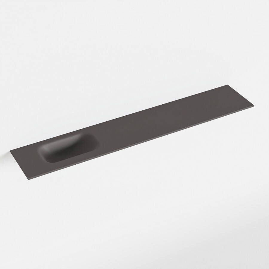 Mondiaz EDEN Dark_grey solid surface inleg wastafel voor toiletmeubel 120cm. Positie wasbak links