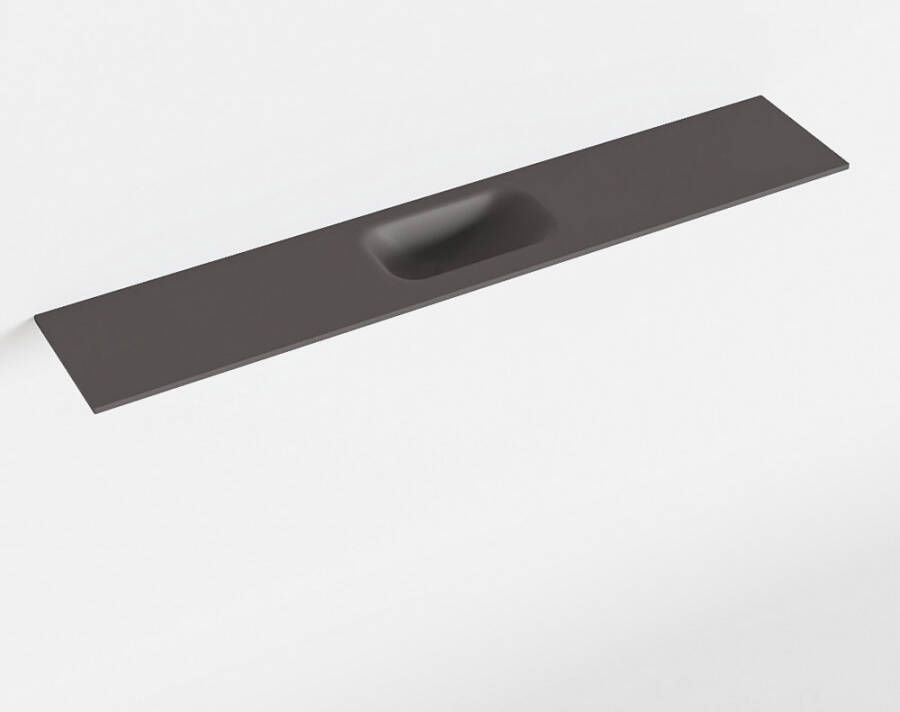 Mondiaz EDEN Dark_grey solid surface inleg wastafel voor toiletmeubel 120cm. Positie wasbak midden