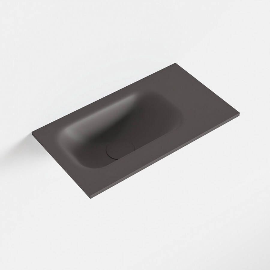 Mondiaz EDEN Dark_grey solid surface inleg wastafel voor toiletmeubel 40cm. Positie wasbak links