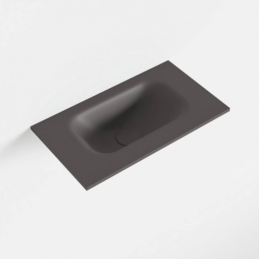 Mondiaz EDEN Dark_grey solid surface inleg wastafel voor toiletmeubel 40cm. Positie wasbak midden